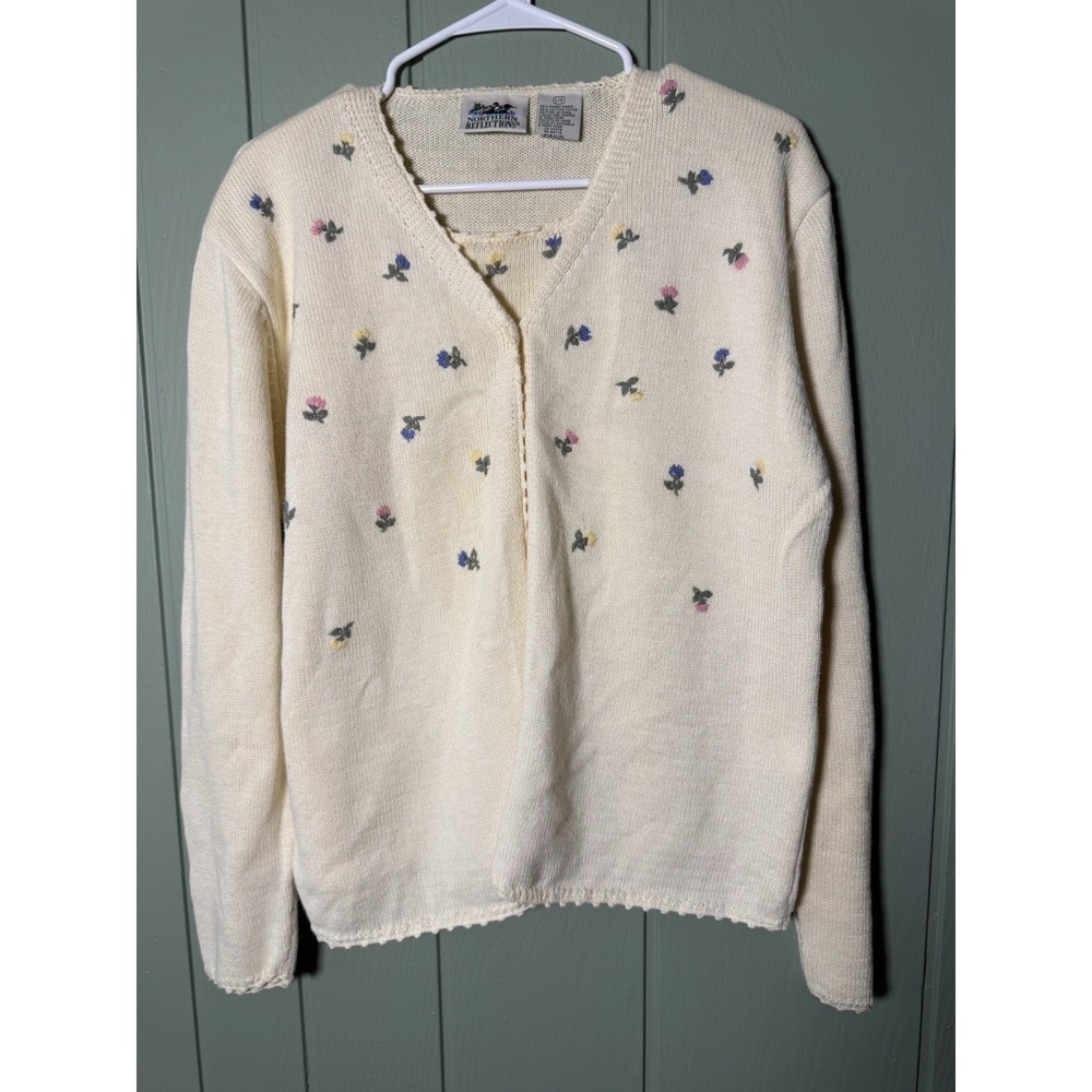 Vintage Northern Reflections Floral Embroidered Cardigan Cottagecore 90s